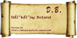 Dékány Botond névjegykártya